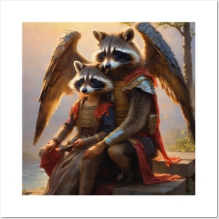 Nought Raccoon,raccoon with wings, Posters and Art